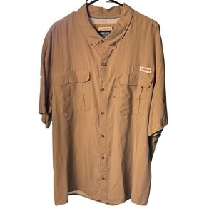 Magellan Outdoors Fish Gear Angler Fit Shirt 3XL Tan Short Sleeve Nylon Fishing